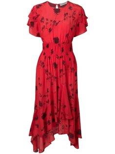 Preen Line асимметричное платье с цветочным принтом