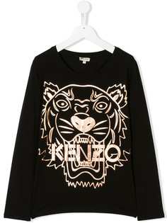 Kenzo Kids футболка с тигром и эффектом металлик TEEN