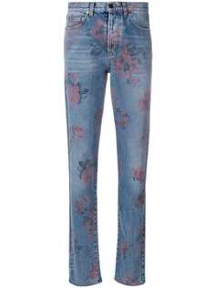 Saint Laurent джинсы с цветочным принтом