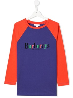 Burberry Kids топ с контрастными рукавами