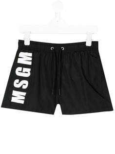 Msgm Kids шорты для плавания с принтом логотипа