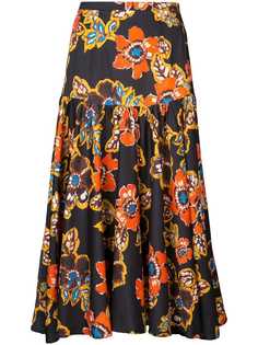 Warm юбка с завышенной талией и цветочным принтом
