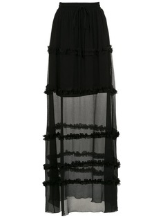 Nk Collection silk ruffled skirt