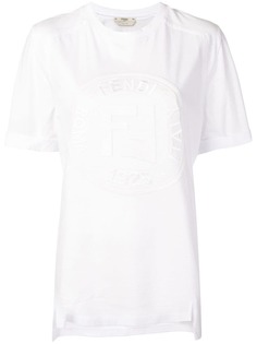 Fendi футболка с заплаткой с логотипом