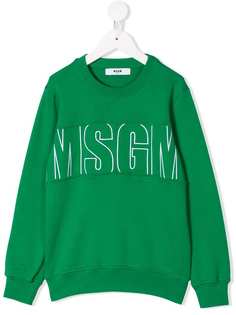 Msgm Kids толстовка с вышитым логотипом