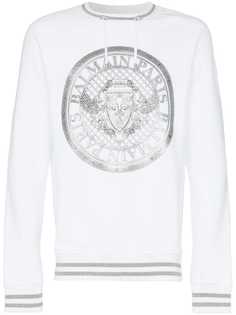 Balmain джемпер с принтом монеты и логотипа