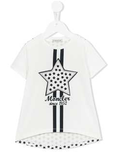 Moncler Kids футболка с принтом звезды