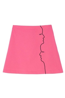 Розовая юбка с контрастной отделкой Vivetta Kids