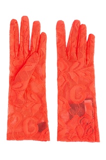 Красные кружевные перчатки Gucci