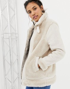 Куртка-авиатор из искусственного меха ASOS DESIGN - Розовый