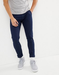 Хлопковые узкие брюки чинос Jefferson - Темно-синий