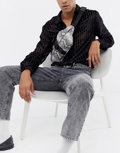 Сумка-кошелек через плечо из искусственной змеиной кожи ASOS DESIGN - Серый