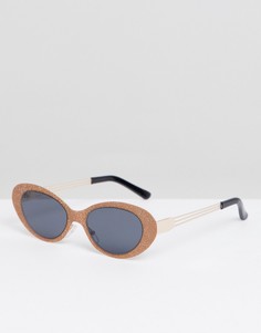 Овальные солнцезащитные очки с золотистыми блестками ASOS EDITION - Золотой