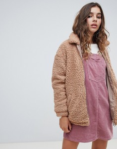 Куртка из мягкого искусственного меха JDY - Бежевый