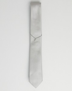 Серый галстук с цепочкой и стразом Twisted Tailor - Серый