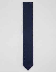 Темно-синий трикотажный галстук Twisted Tailor - Темно-синий