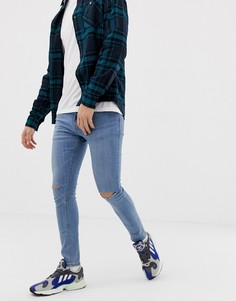 Синие супероблегающие джинсы Pull&bear - Черный Pull&;Bear