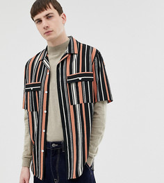 Рубашка из жатого хлопка в широкую полоску Noak - Черный