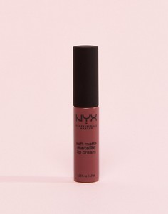 Мягкий матовый крем для губ цвета металлик NYX Professional Makeup - Коричневый