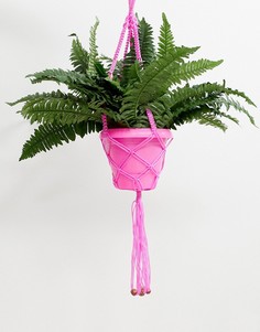 Розовое подвесное кашпо в стиле макраме с цветочным горшком из переработанного материала Ian Snow - Мульти