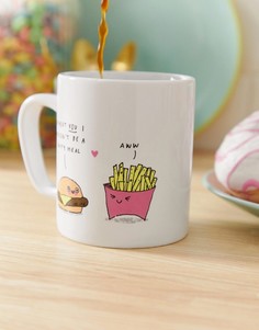 Кружка с принтом U Studio Sask Draws happy meal - Белый