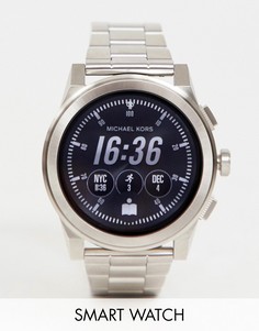 Мужские смарт-часы с темно-синим циферблатом Michael Kors MKT5025 - Серебряный