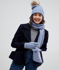 Набор из 3 предметов: шарф, шапка и перчатки Boardmans - Синий