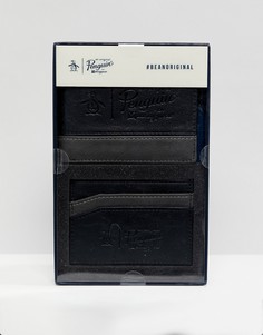 Подарочный набор из бумажника и визитницы черного/серого цвета Original Penguin - Черный