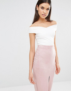 Боди с широким вырезом Missguided Tall - Белый