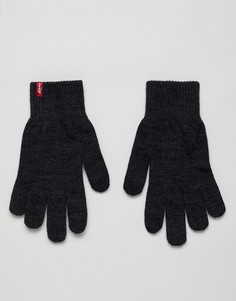 Темно-серые перчатки для сенсорных гаджетов Levis - Серый