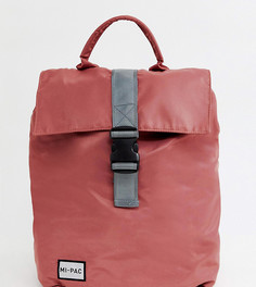 Розовый нейлоновый рюкзак с откидным клапаном и светоотражающим логотипом Mi-Pac - Розовый