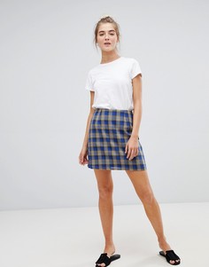 Мини-юбка трапециевидного кроя в клетку Parisian - Желтый