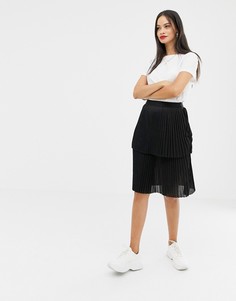 Плиссированная многоярусная юбка миди Unique21 - Черный
