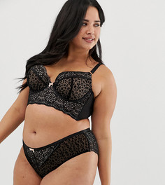 Черные трусы со звериным узором New Look Curve - Черный