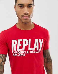 Красная футболка с круглым вырезом Replay - Красный