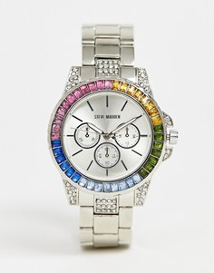 Женские часы с хронографом и радугой на циферблате Steve Madden - Серебряный