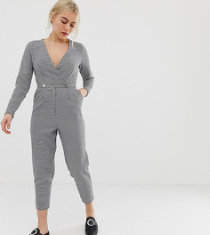 Приталенный комбинезон в ломаную клетку Miss Selfridge Petite - Мульти