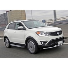 Пороги Bmw-Style овалы Rival для SsangYong Actyon (2010-2013 / 2013-н.в.), 173 см, алюминий, B173AL.5303.2