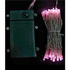 Гирлянда светодиодная Light Нить на батарейках 10 м светло розовая 4,5V прозрачный провод