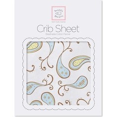 Детская простынь SwaddleDesigns Fitted Crib Sheet Blue Paisley (SD-155PB)