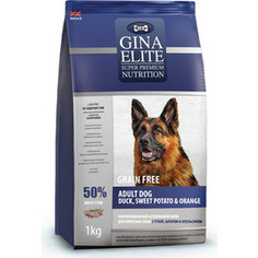 Сухой корм Gina Elite Grain Free Adult Dog Duck, Sweet Potato & Orange беззерновой с уткой, бататом и апельсином для собак 1кг (250007.0)