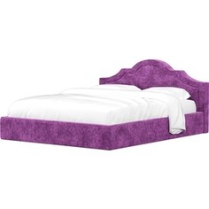 Кровать Мебелико Афина микровельвет фиолетовый АртМебель
