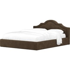 Кровать Мебелико Афина микровельвет коричневый АртМебель