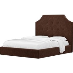 Кровать Мебелико Кантри микровельвет коричневый АртМебель