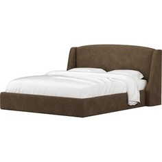 Кровать Мебелико Лотос микровельвет коричневый. АртМебель