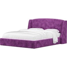 Кровать Мебелико Лотос микровельвет фиолетовый. АртМебель