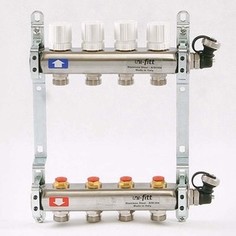 Коллекторная группа Uni-Fitt 1х3/4 4 выходов с регулировочными и термостатическими вентилями (451I4304)