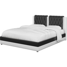Интерьерная кровать Мебелико Камилла эко-кожа черно-белый АртМебель