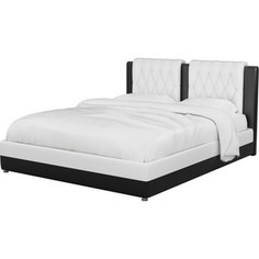 Интерьерная кровать Мебелико Камилла эко-кожа бело-черный АртМебель