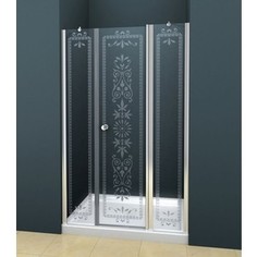 Душевая дверь Cezares ROYAL PALACE-A-B-13-30+60/40-CP-Cr профиль хром, стекло прозрачное с матовым рисунком